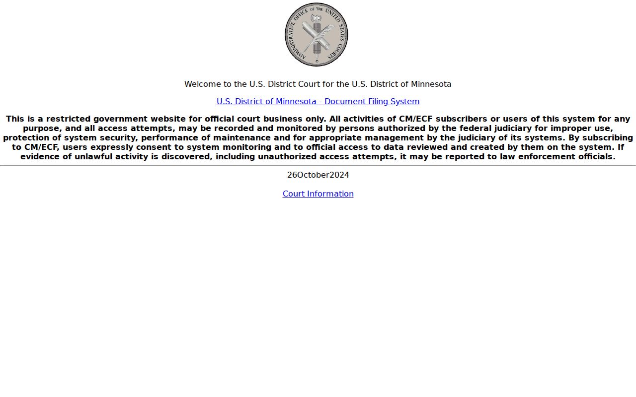 Cass Lake court record source image for federal court filing