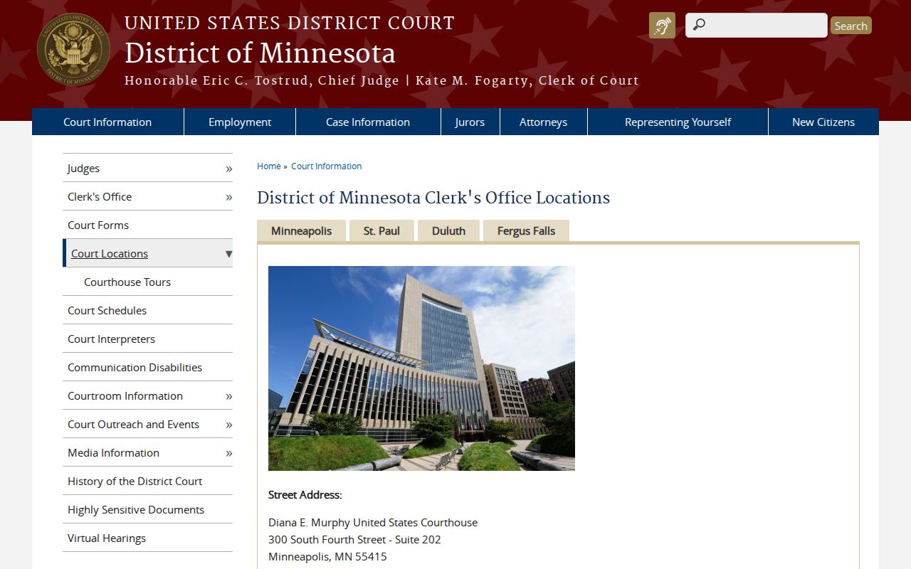 Lake Shore court record source image for federal court locations